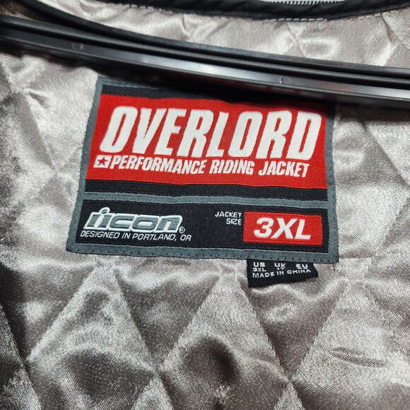 Leather ICON Overlord Lined and Armor Motorcycle Jacket  Size 3XL - Picture 8 of 9